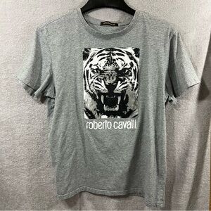 Roberto Cavalli Tiger Portrait Black T-Shirt, Size: Large